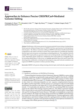 Approaches to Enhance Precise CRISPR/Cas9-Mediated Genome Editing