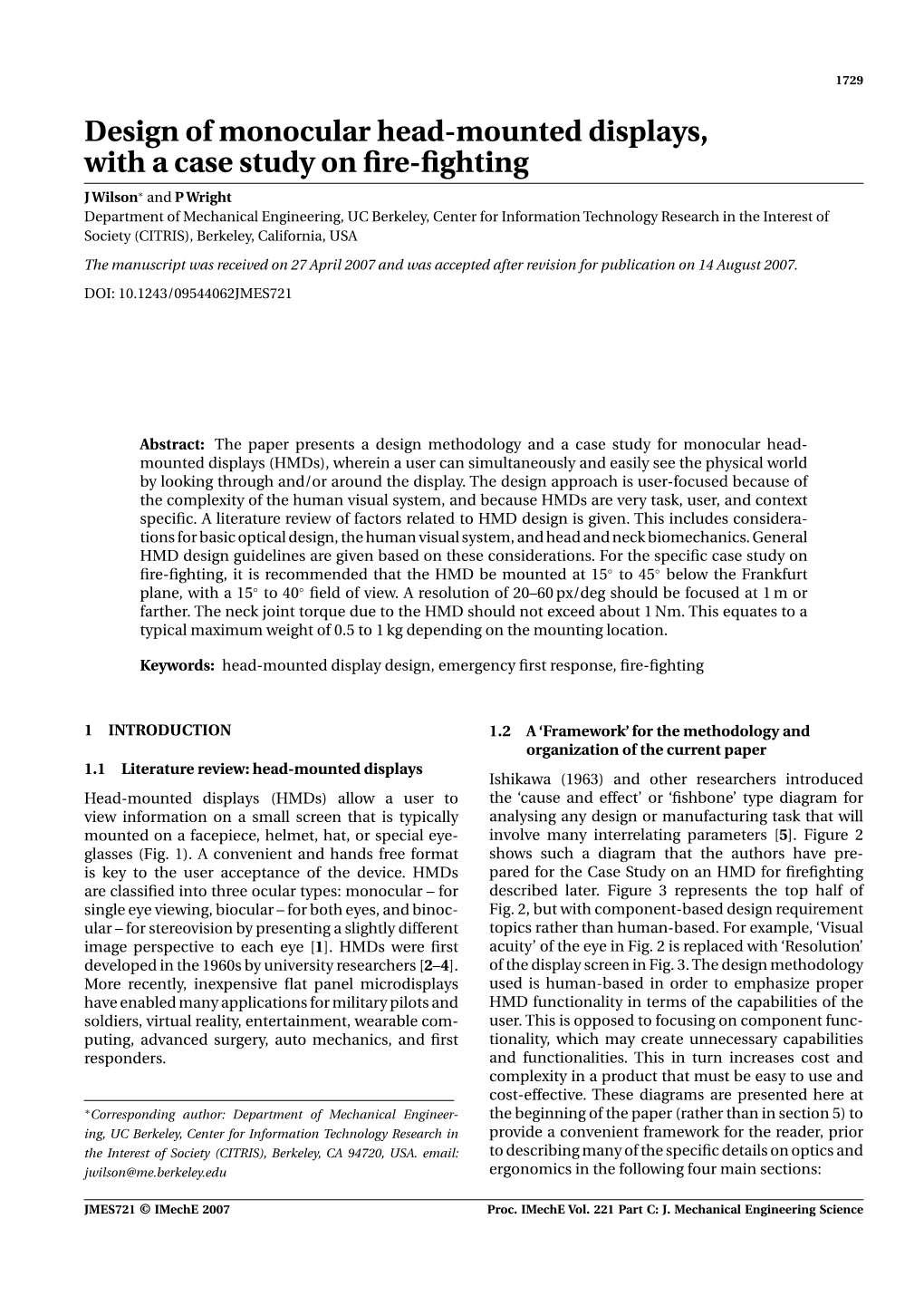 Design of Monocular Head-Mounted Displays, with a Case Study on Fire-Fighting