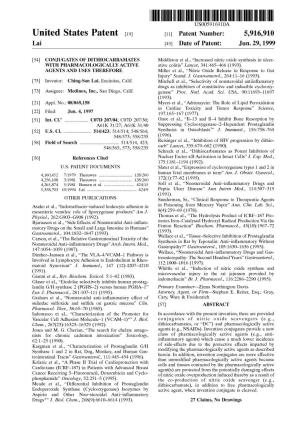 United States Patent (19) 11 Patent Number: 5,916,910 Lai (45) Date of Patent: Jun
