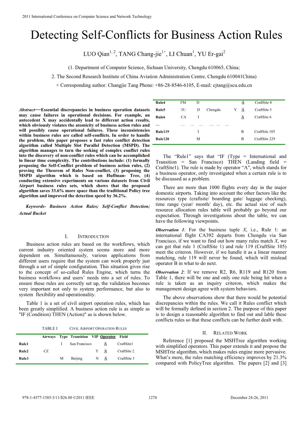 Detecting Self-Conflicts for Business Action Rules