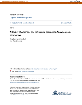 A Review of Apomixis and Differential Expression Analyses Using Microarrays