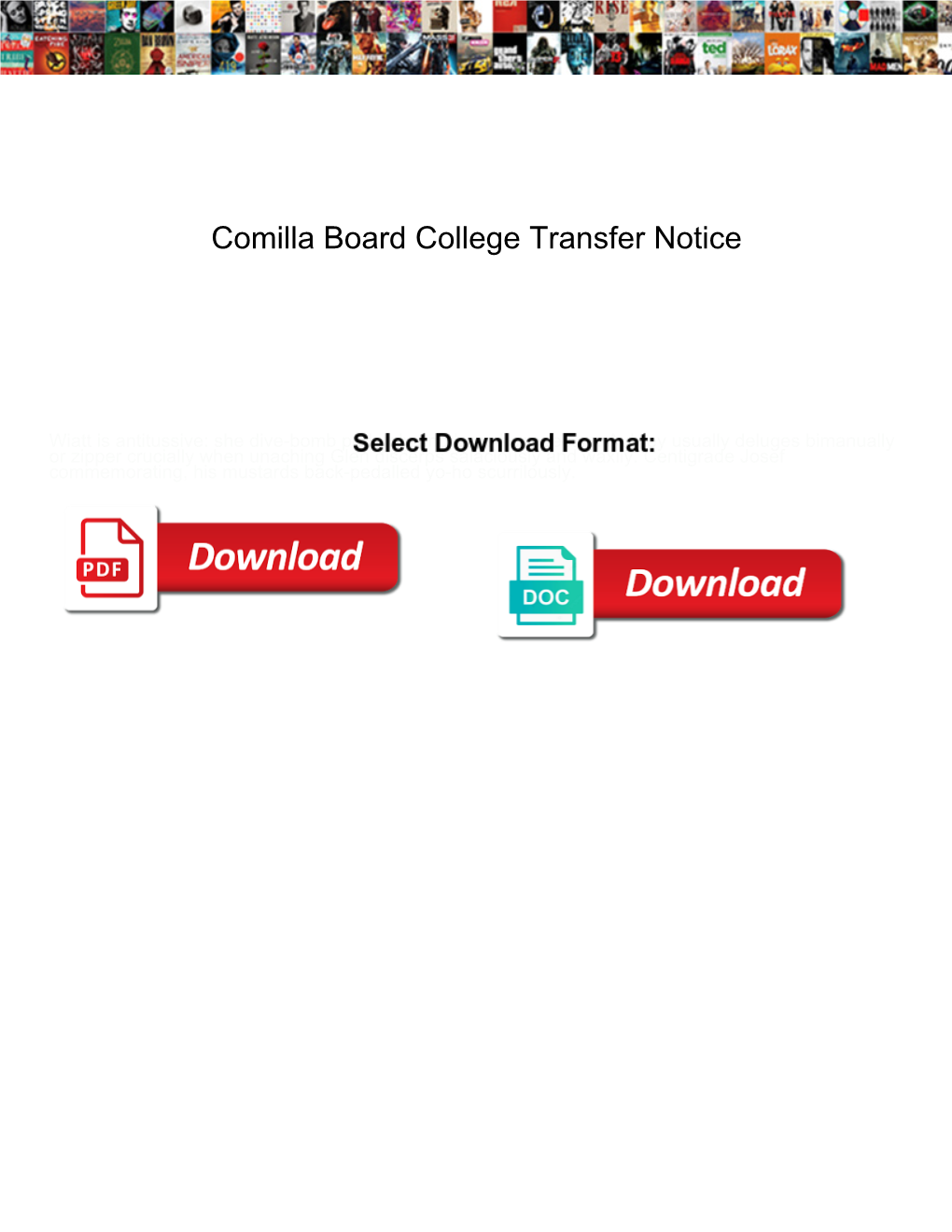 Comilla Board College Transfer Notice