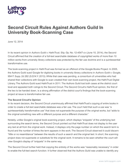 Second Circuit Rules Against Authors Guild in University Book-Scanning Case