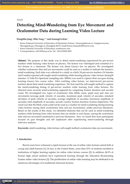 Detecting Mind-Wandering from Eye Movement and Oculomotor Data During Learning Video Lecture