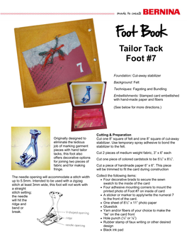 Tailor Tack Foot #7
