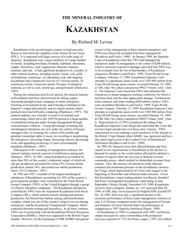 The Mineral Industry of Kazakhstan in 1998