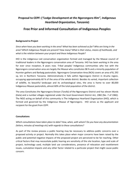 Safeguard: Free Prior and Informed Consultation of Indigenous Peoples