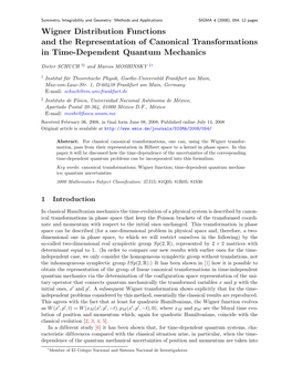 Wigner Distribution Functions and the Representation of Canonical Transformations in Time-Dependent Quantum Mechanics