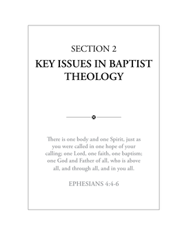 Key Issues in Baptist Theology