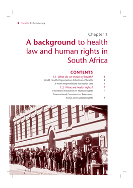 A Background to Health Law and Human Rights in South Africa