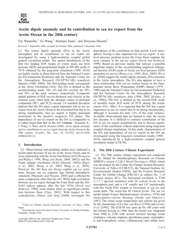 Arctic Dipole Anomaly and Its Contribution to Sea Ice Export from the Arctic Ocean in the 20Th Century