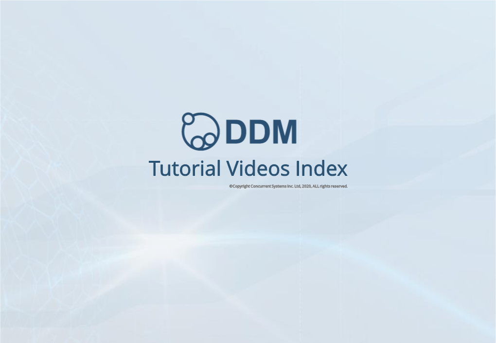 Tutorial Videos Index