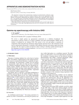 Gamma Ray Spectroscopy with Arduino UNO C