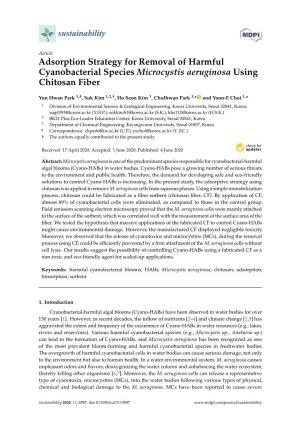 Adsorption Strategy for Removal of Harmful Cyanobacterial Species Microcystis Aeruginosa Using Chitosan Fiber