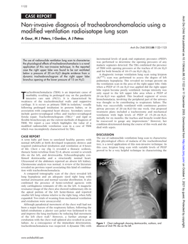Non-Invasive Diagnosis of Tracheobronchomalacia Using a Modified Ventilation Radioisotope Lung Scan a Gour, M J Peters, I Gordon, a J Petros