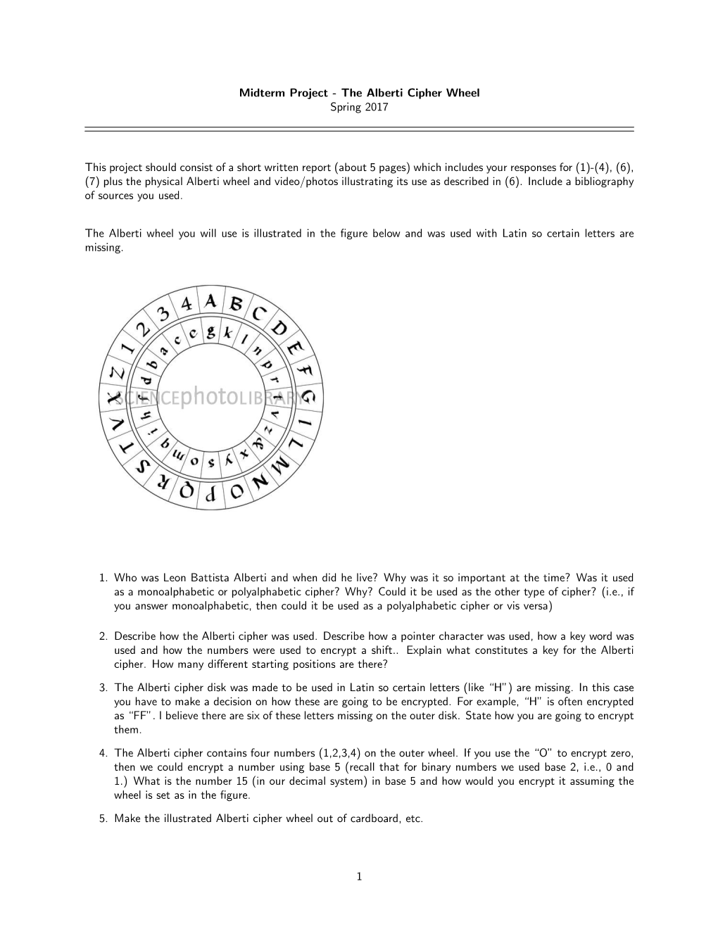 Midterm Project - the Alberti Cipher Wheel Spring 2017