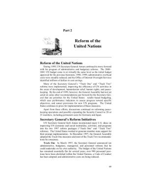Part 2: Reform of the United Nations