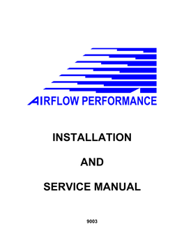 API Installation Service Manual 9003