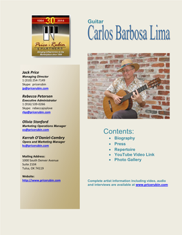Carlos Barbosa Lima – Biography