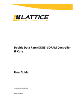 Double Data Rate (DDR3) SDRAM Controller IP Core User Guide