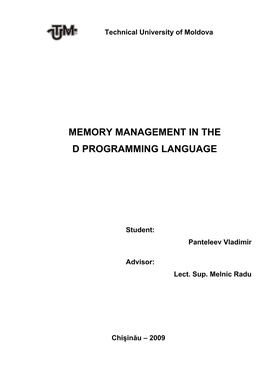 Memory Management in the D Programming Language