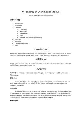 Moonscraper Chart Editor Manual Contents
