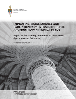 Improving Transparency and Parliamentary Oversight of the Government’S Spending Plans