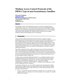 Medium Access Control Protocols of the PRMA Type in Non-Geostationary Satellites