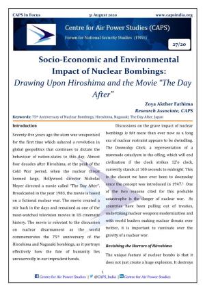 Socio-Economic and Environmental Impact of Nuclear Bombings