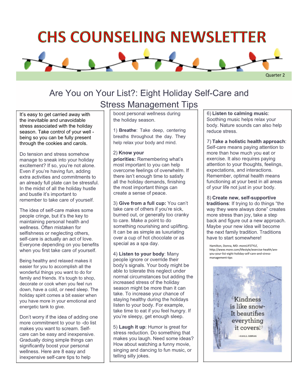 Eight Holiday Self-Care and Stress Management Tips