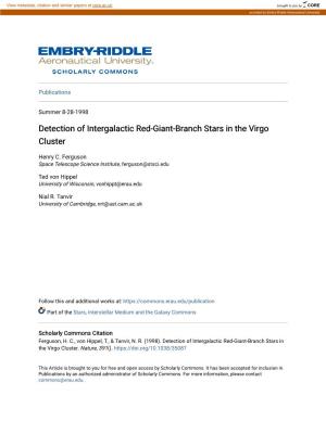 Detection of Intergalactic Red-Giant-Branch Stars in the Virgo Cluster