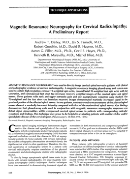 Magnetic Resonance Neurography for Cervical Radiculopathy: a Preliminary Report