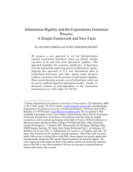 Information Rigidity and the Expectations Formation Process: a Simple Framework and New Facts