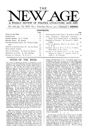 New Age, Vol. 17, No. 4, May 27, 1915