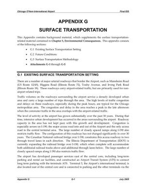 Appendix G Surface Transportation