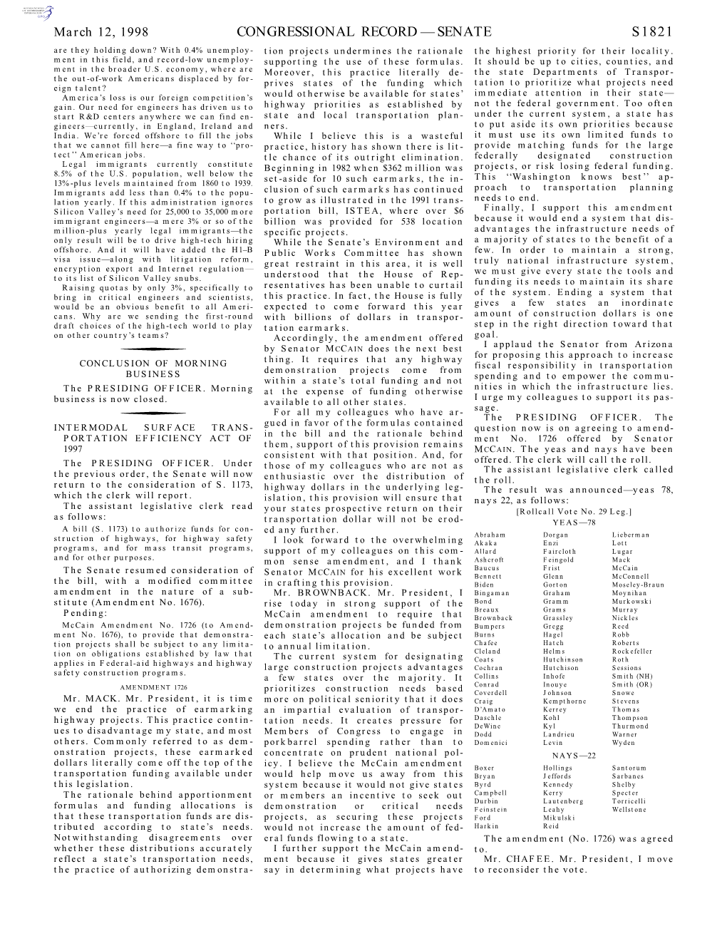 Congressional Record—Senate S1821