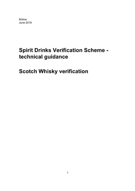 Spirit Drinks Verification Scheme - Technical Guidance