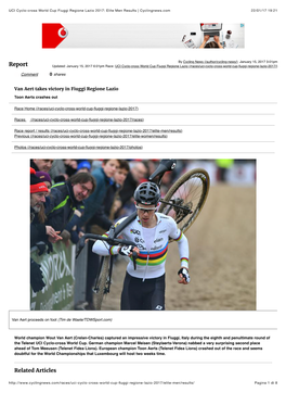 UCI Cyclo-Cross World Cup Fiuggi Regione Lazio 2017: Elite Men Results | Cyclingnews.Com 22/01/17 19:21