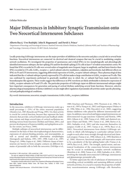 Major Differences in Inhibitory Synaptic Transmission Onto Two Neocortical Interneuron Subclasses