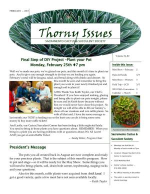 Thorny Issues DATES & DETAILS —