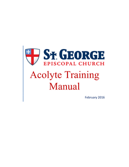 Acolyte Training Manual