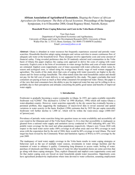 African Association of Agricultural Economists. Shaping the Future of African Agriculture for Development: the Role of Social Scientists