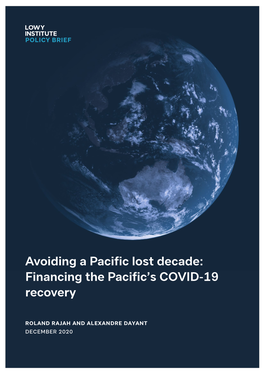 Financing the Pacific's COVID-19 Recovery
