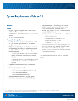 System Requirements - Release 11