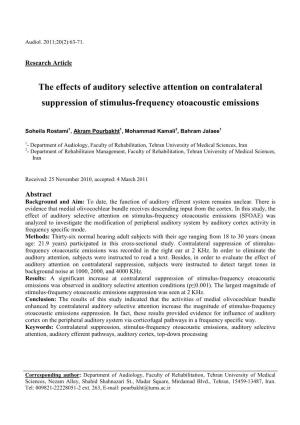 The Effects of Auditory Selective Attention on Contralateral