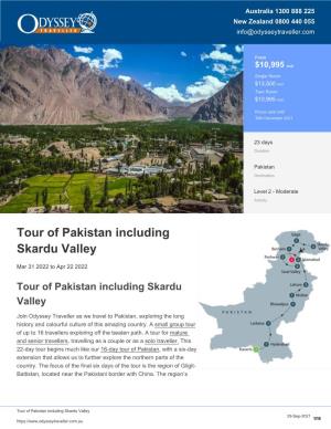 Tour of Pakistan Incl Skardu Valley