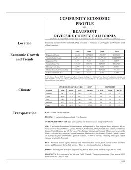 Community Economic Profile Beaumont