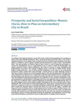 Montes Claros, How to Plan an Intermediary City in Brazil
