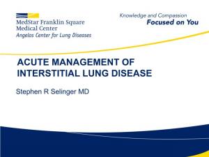 Acute Management of Interstitial Lung Disease