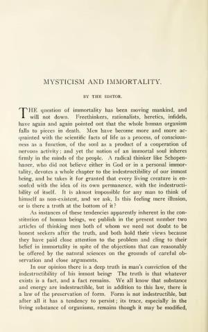 Mysticism and Immortality
